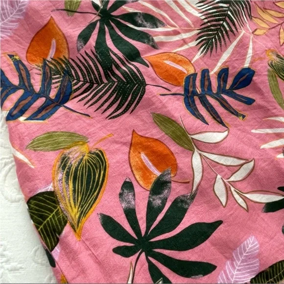 NWOT Lulus Exotic Escape Pink Tropical Print Sleeveless Tie-Back Mini Dress - Picture 8 of 12